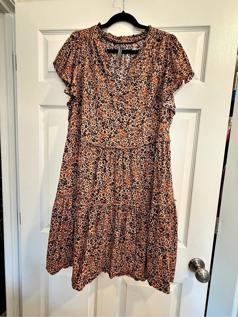 Anthropologie Leopard Print Mini Dress Size 1X